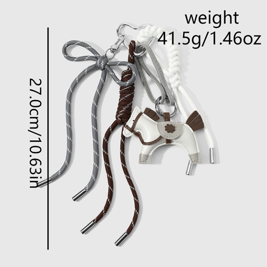 Keypus - Retro Horse Pendant Cord Keychain