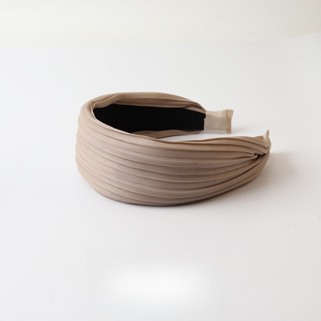 Gifty - Neutral Toned Wide Ruched Fashion Headband