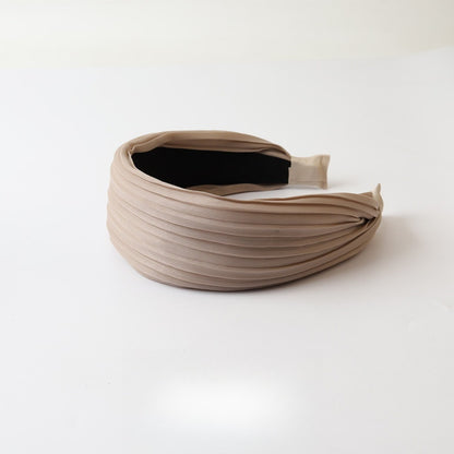Gifty - Neutral Toned Wide Ruched Fashion Headband
