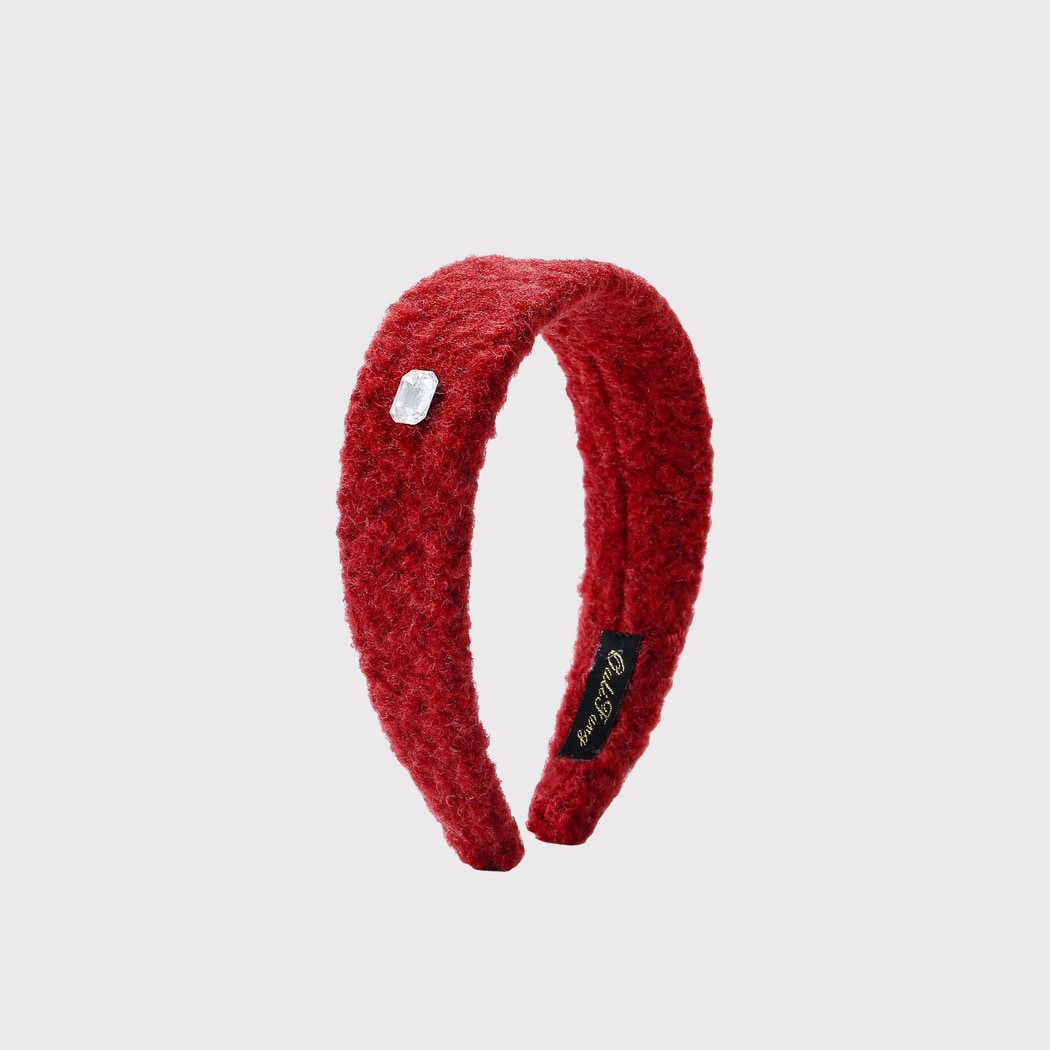 Gifty - Plush Rhinestone Detail Wide Headband
