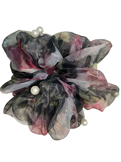 Gifty - Polyester Organza Printed Scrunchie