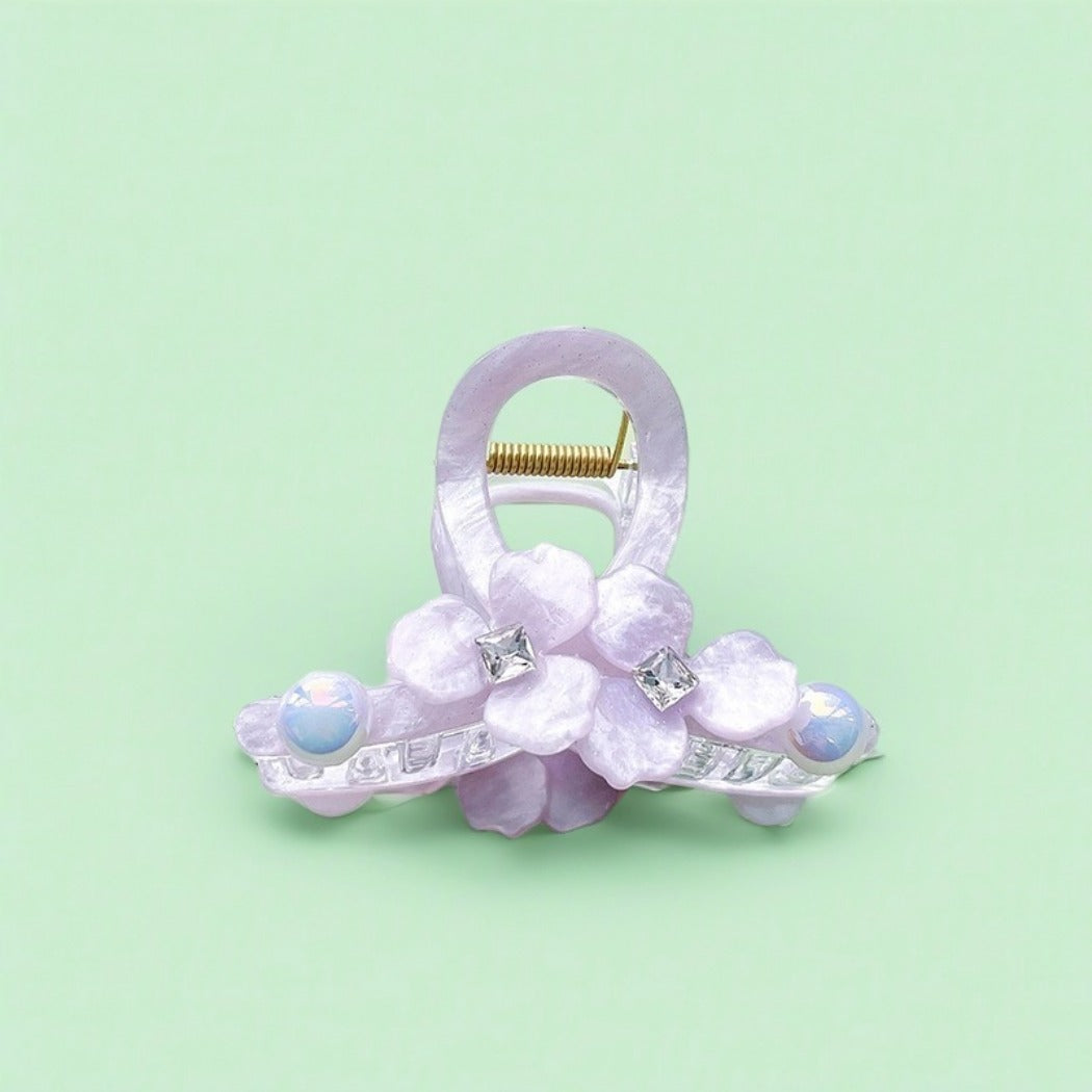 Beau - Floral Pearl Hair Claw Clips