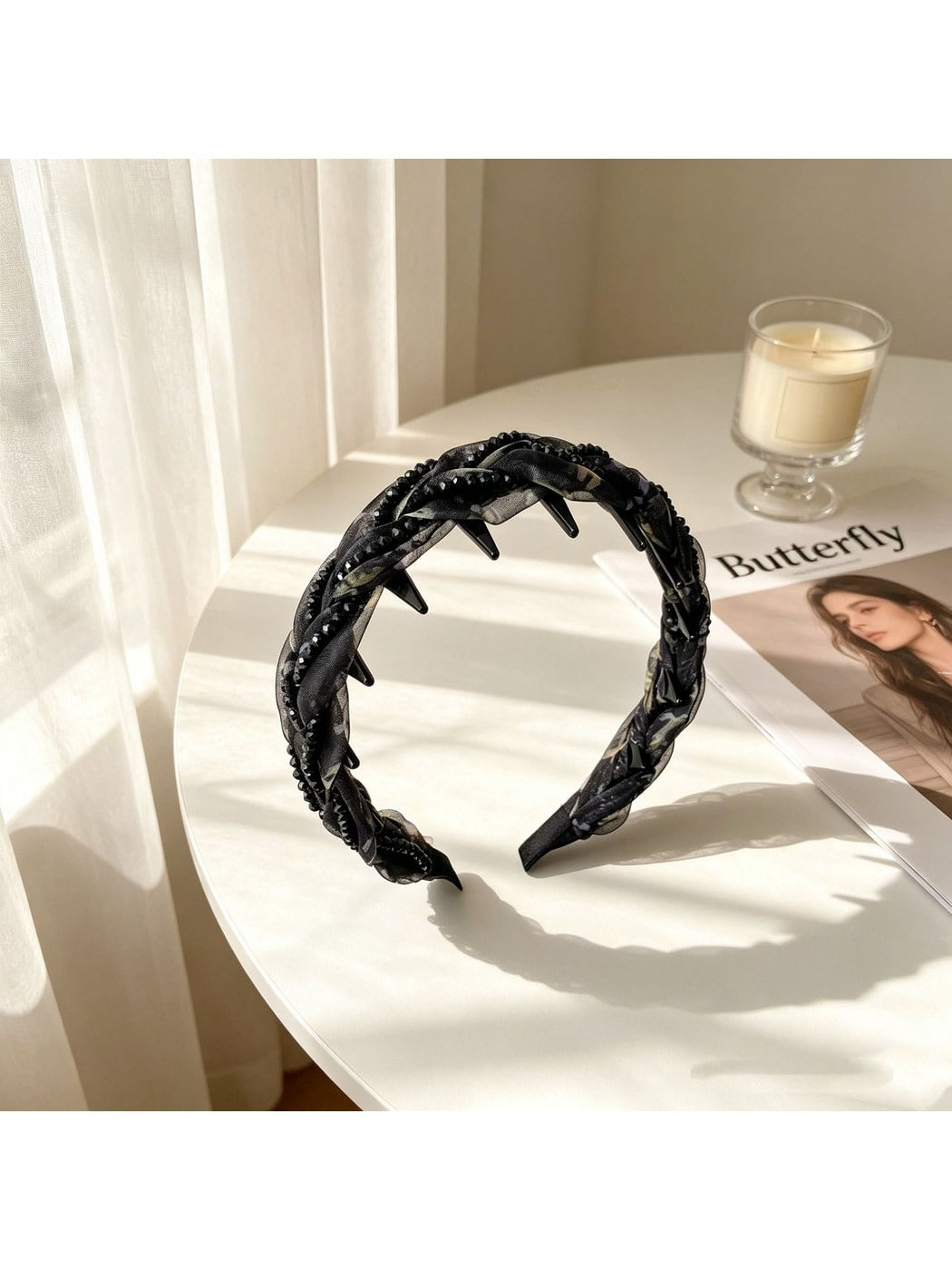 Gifty - Women's Braided Embellished Wide Headband