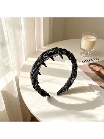 Gifty - Women's Braided Embellished Wide Headband