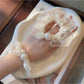 Gifty - Lace Trim Beaded Elastic Scrunchie