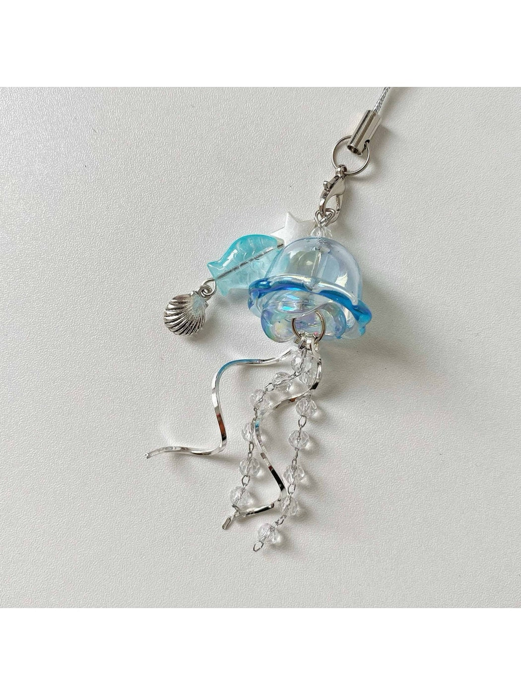 Keypus - Clear Look Jellyfish Alloy Plastic Keychain
