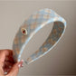 Gifty - Plaid Lace Trim Pleated Fabric Scrunchie