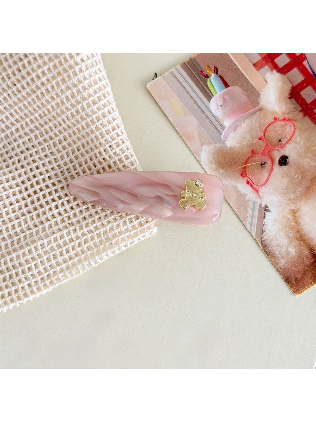 Beau - Alloy Bear Accent Acetate Hair Clip