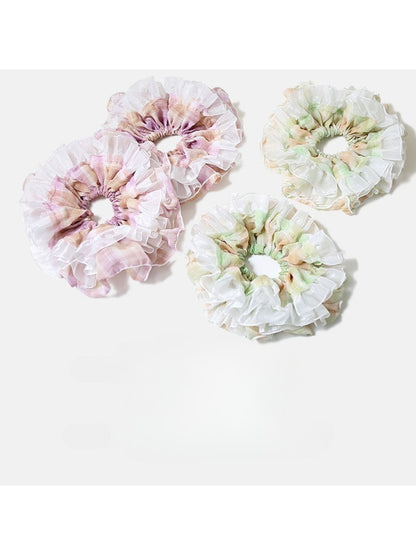 Gifty - Elegant Mesh Edge Double Layer Scrunchies