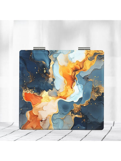 Mirroray - Abstract Pattern PU Folding Makeup Mirror