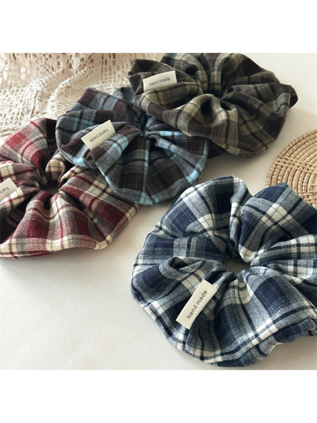Gifty - Preppy Style Retro Plaid Scrunchie