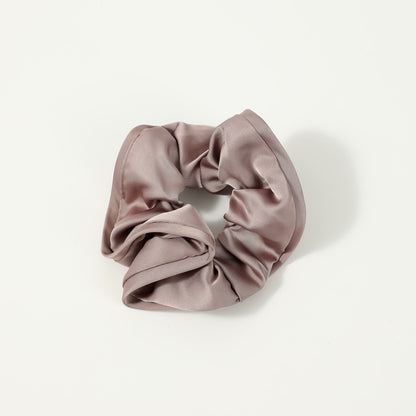 Gifty - Solid Color Satin Scrunchie with Ruffle Detail