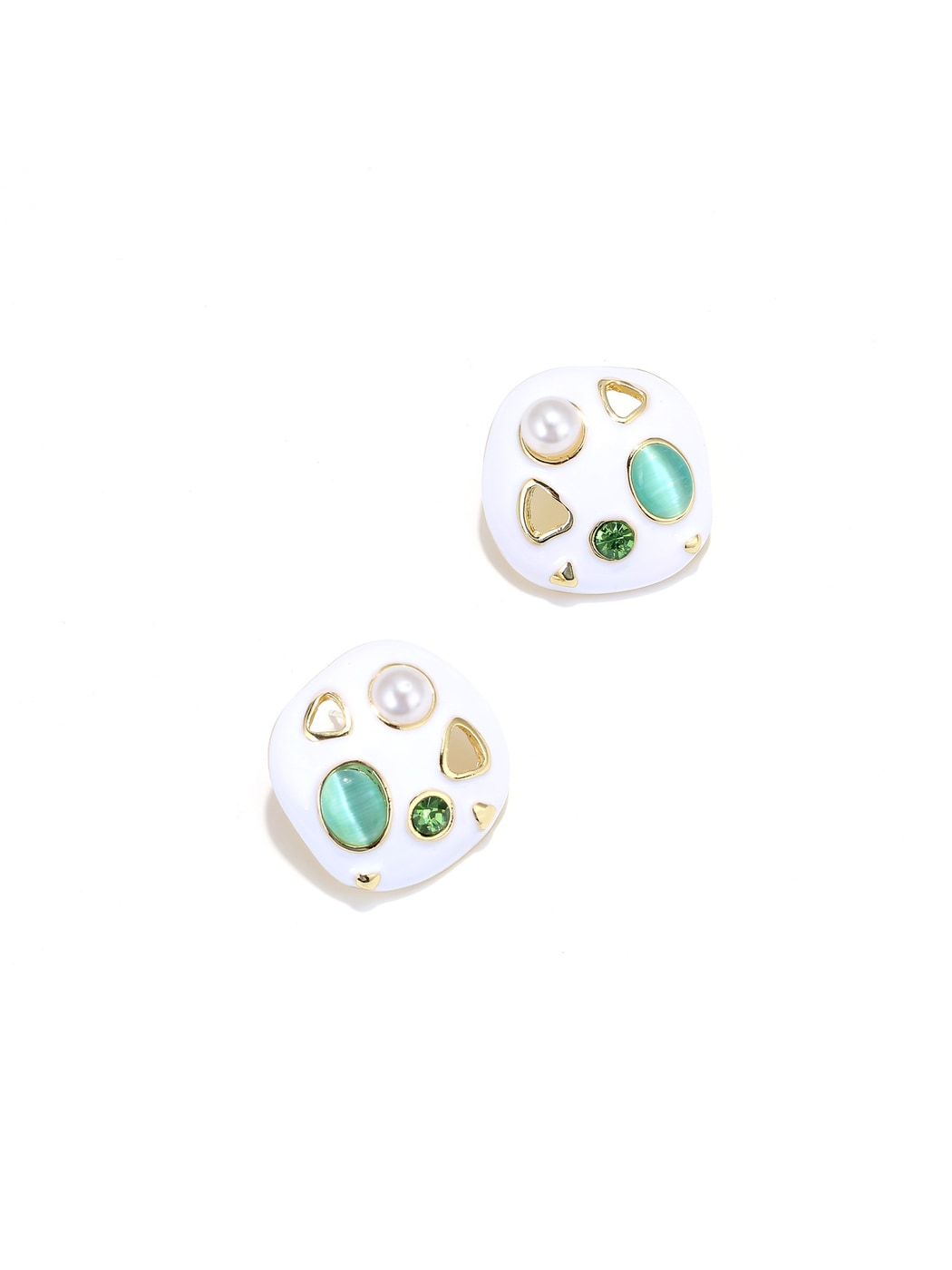Earedge - Geometric Hollow Alloy Disc Earrings