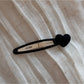 Beau - Plaid Fabric Heart Side Hair Clip