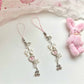 Keypus - Acrylic Bow Cherry Heart Beaded Keychain