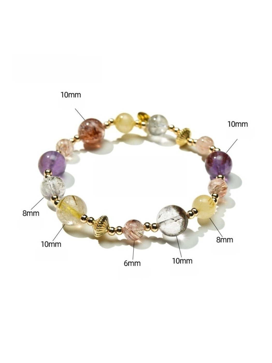 Lovra - Crystal Beaded Geometric Round Bracelet