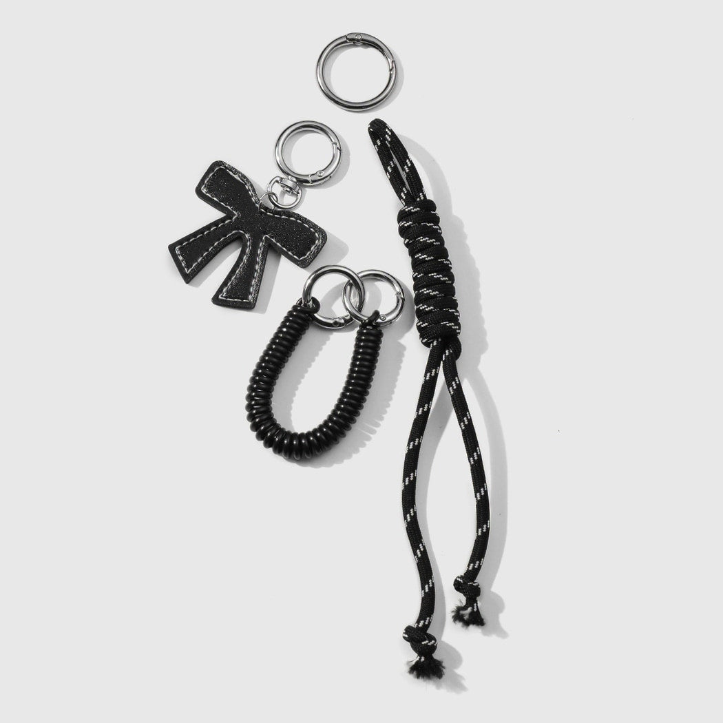 Keypus - Y2K Style Solid Bow Cord Keychain