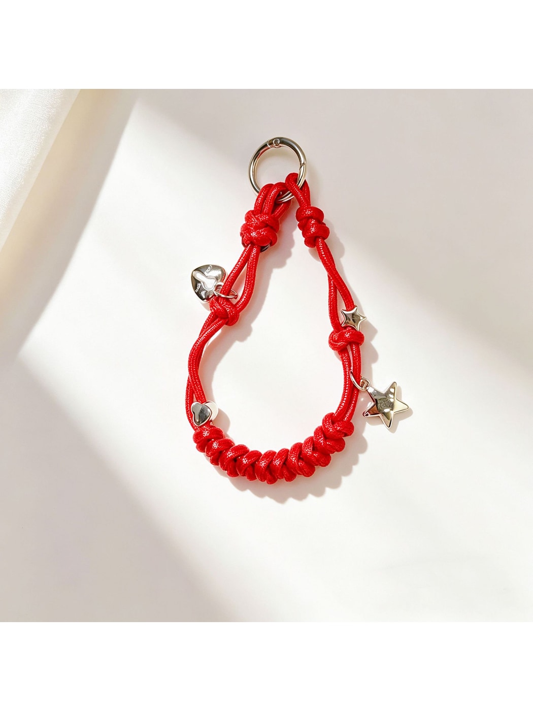 Keypus - Star Detail Woven Phone Strap Alloy Keychain
