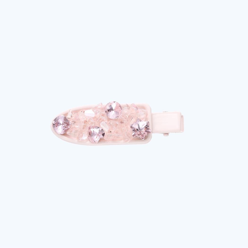 Beau - Cute Oval Sparkle Heart Accent Hair Clip