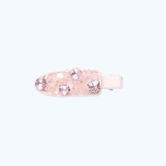 Beau - Cute Oval Sparkle Heart Accent Hair Clip