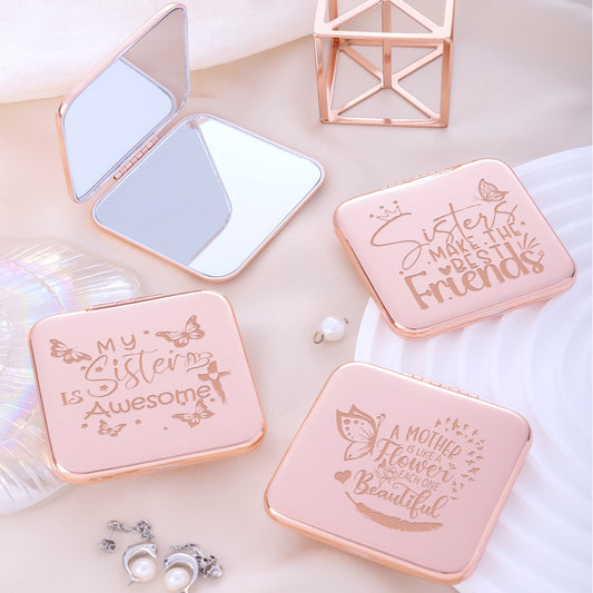 Mirroray - Square Alloy Frame Folding Makeup Mirror