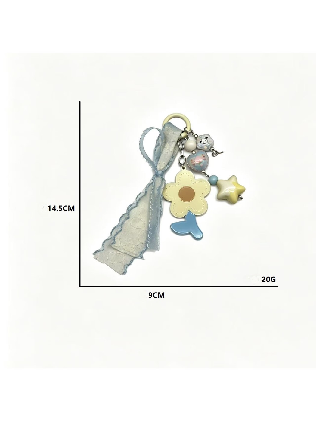 Keypus - Double-Sided Flower Beaded Keychain Charm