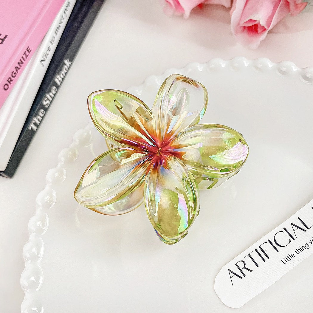 Beau - Iridescent Flower Design Claw Clip
