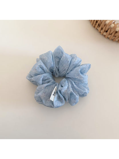 Gifty - Floral Print Polyester Ruffled Scrunchie