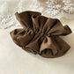 Gifty - Brown Wrinkle Double Scrunchie