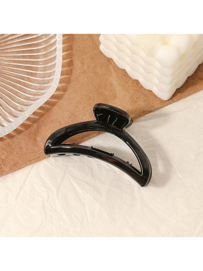 Beau - Leopard Print Openwork Half Circle Claw Clip