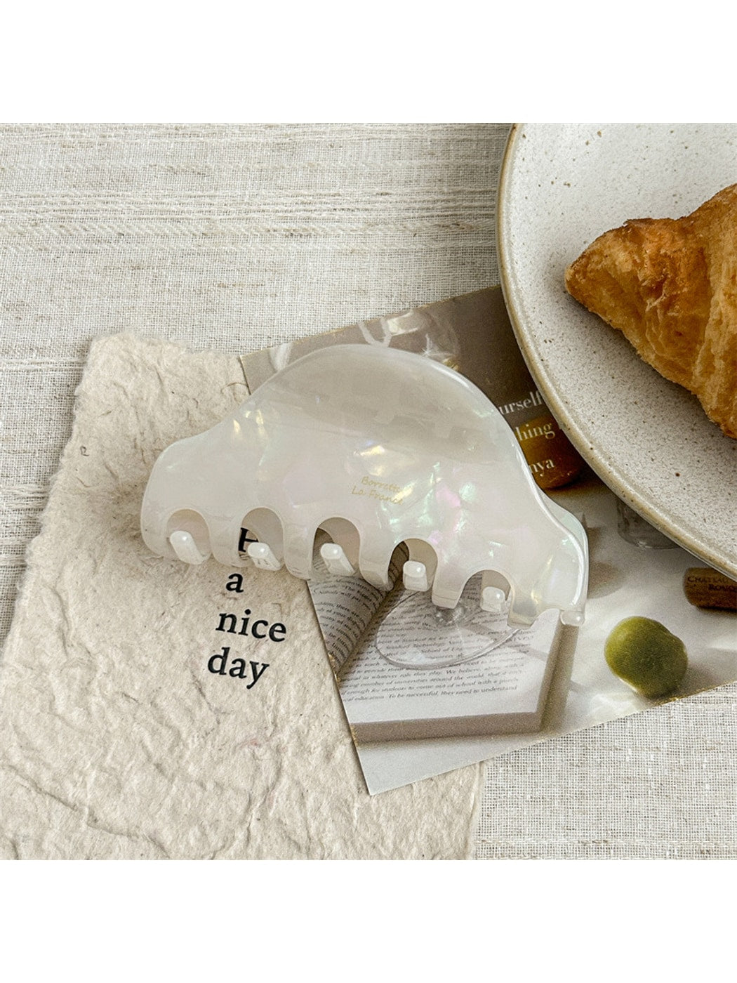 Beau - Acetate Half Circle Fan Shape Claw Clip