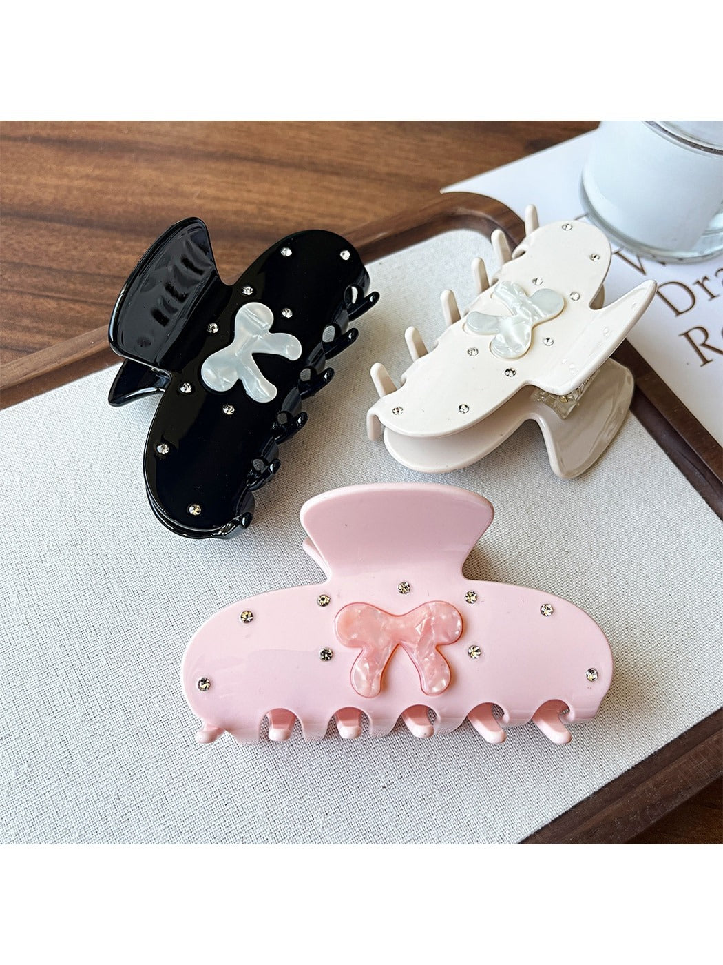 Beau - Bow Design Acetate Fiber Hair Claw Clip