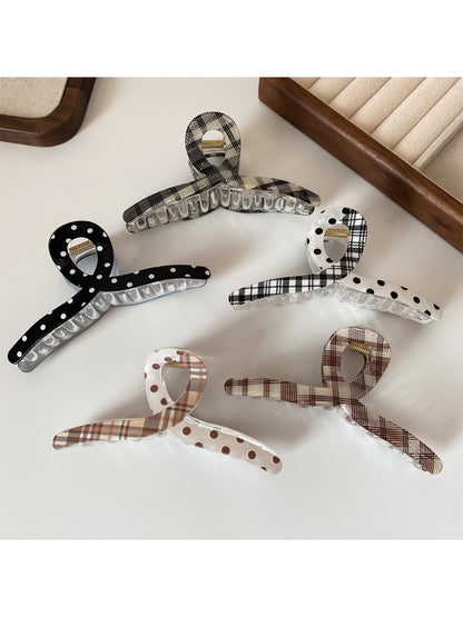 Beau - Plaid Leopard Polka Dot Hair Claw Clip