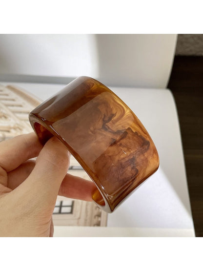 Lovra vintage ombre wide cuff bangle bracelet highlighting smooth finish