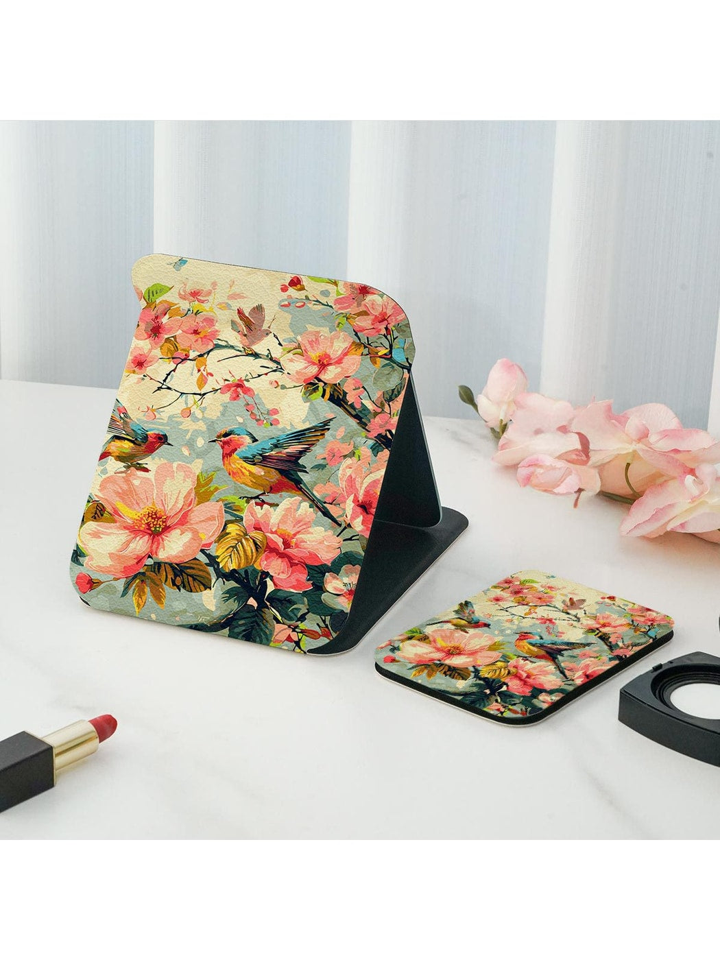 Mirroray - Butterfly Floral Double Sided Printed Folding Mirror