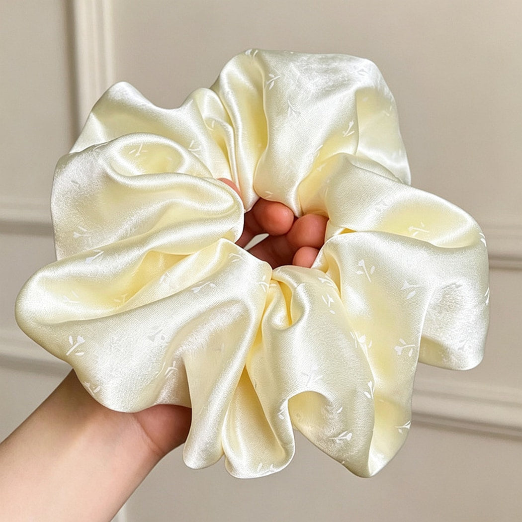 Gifty - Glossy Floral Print Ponytail Hair Scrunchie