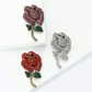 Brovia - Two Tone Rose Flower Alloy Brooch Pin