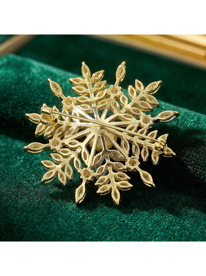 Brovia - Snowflake Micro Inlay Alloy Brooch