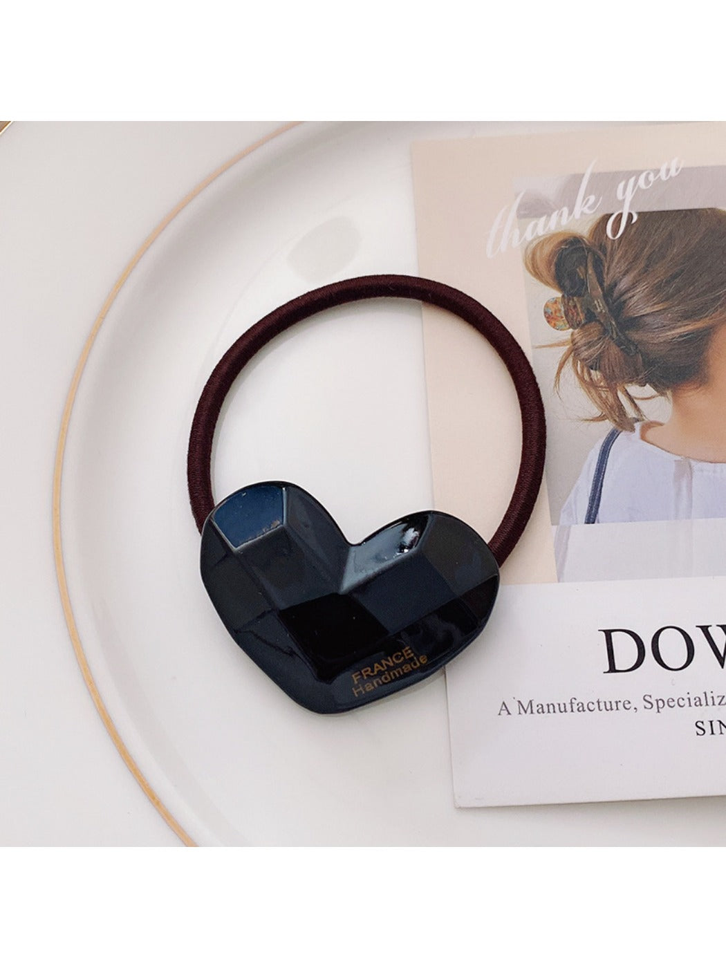 Gifty - Candy Color Heart Acetate Hair Ties Ponytail