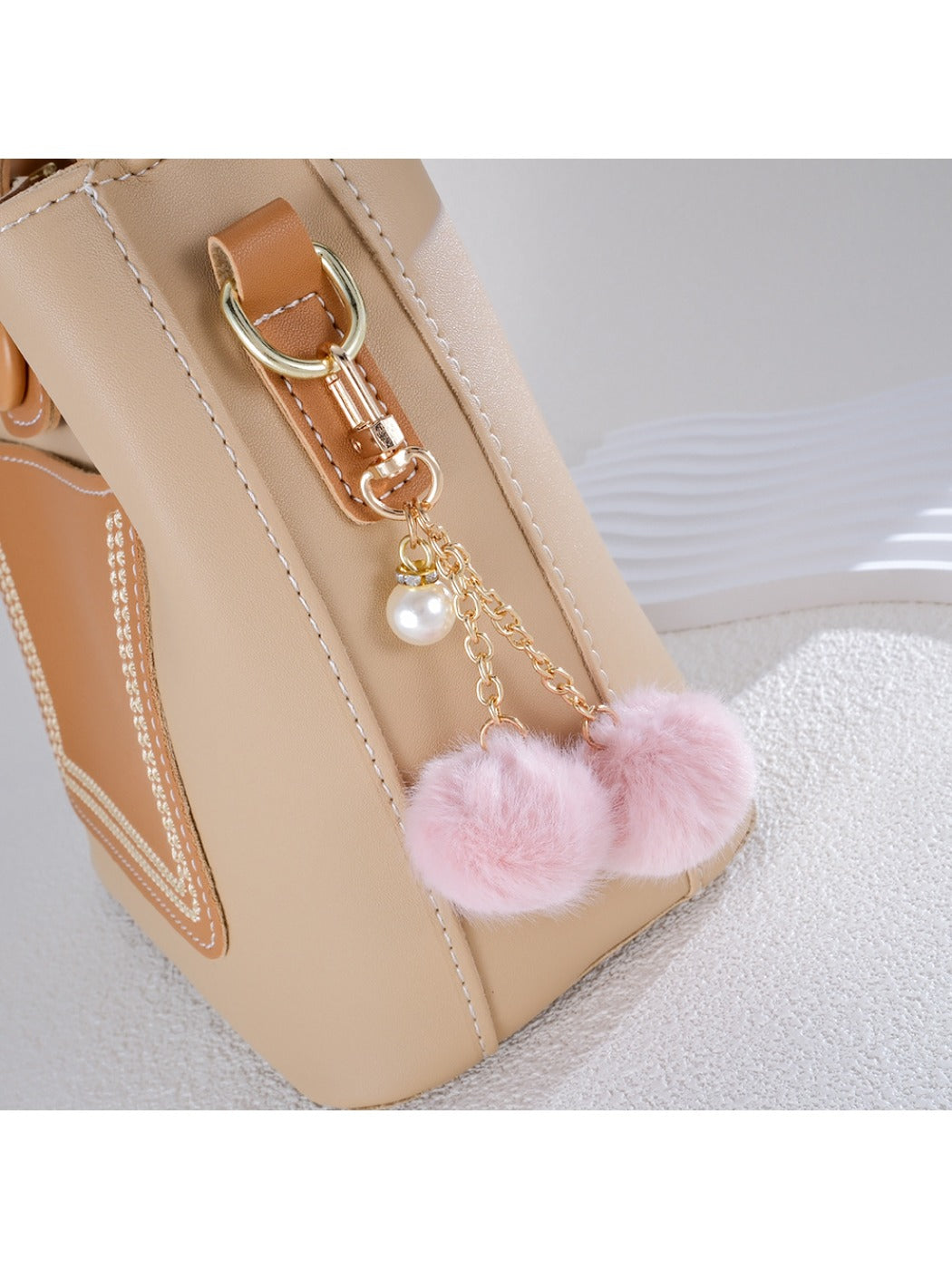 Keypus - Double furball pendant keychain