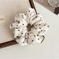 Gifty - Pleated Mesh Polka Dot Horse Print Scrunchie