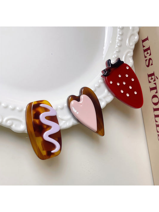 Beau cute chocolate brown hair clip on white background