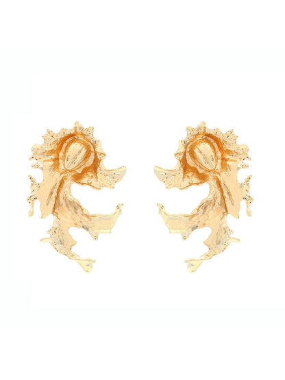 Earedge - Vintage Style Alloy Flower Dangle Earrings