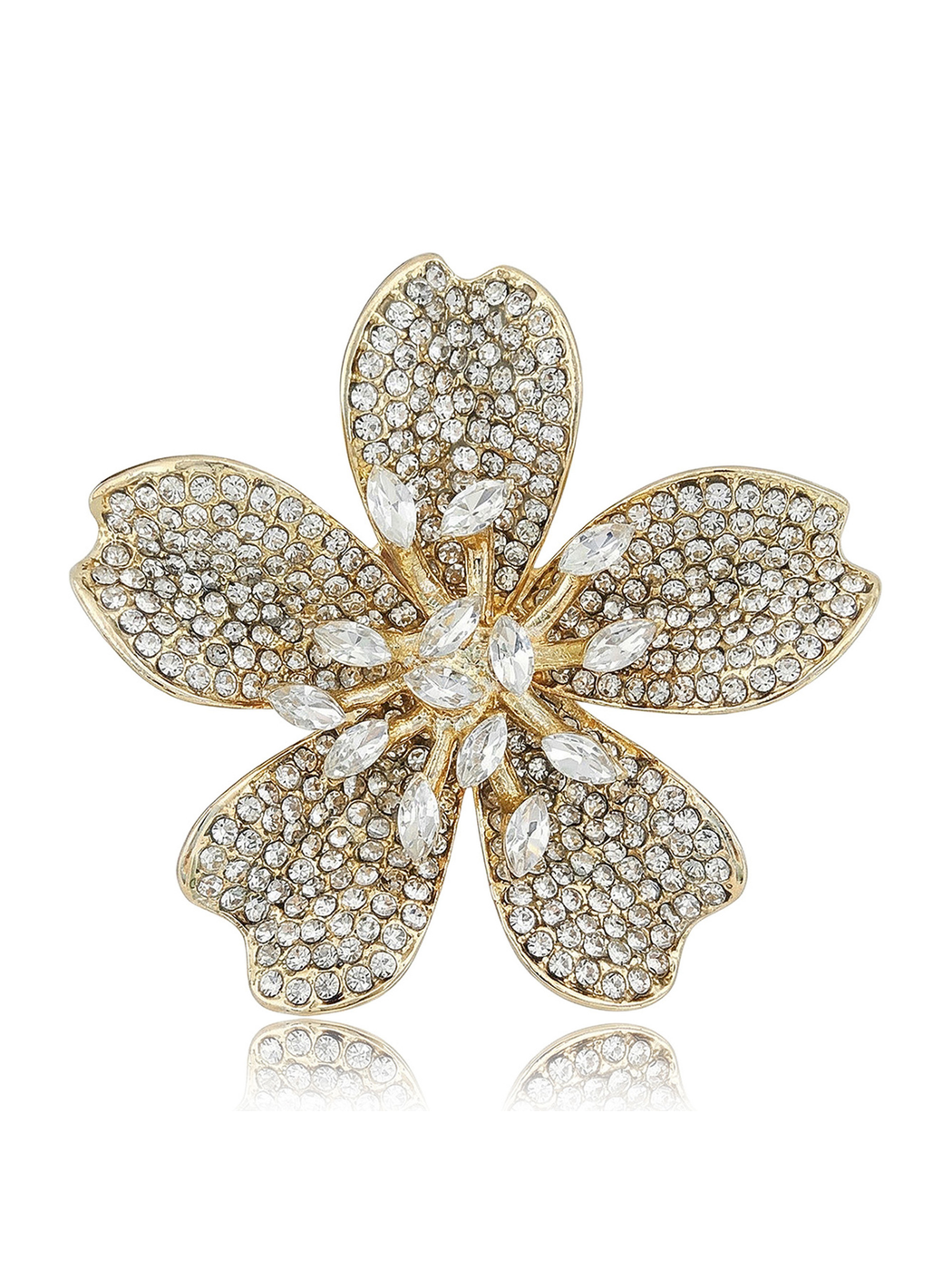 Brovia - Cherry Blossom Flower Shape Alloy Brooch