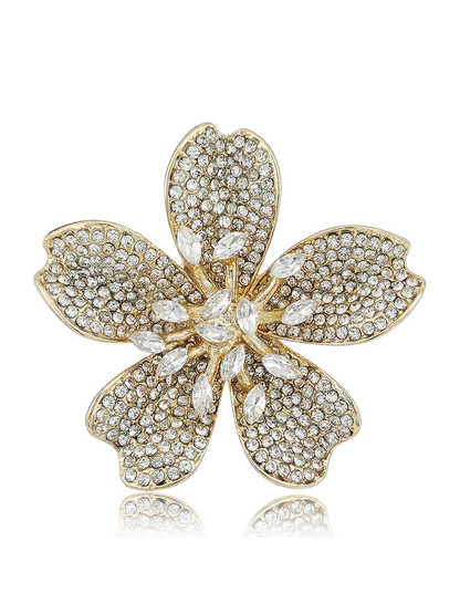 Brovia - Cherry Blossom Flower Shape Alloy Brooch