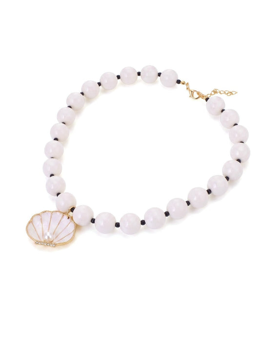 Nozari - Beaded Clavicle Pendant Necklace