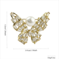 Brovia - Butterfly Detail Bow Shape Alloy Brooch