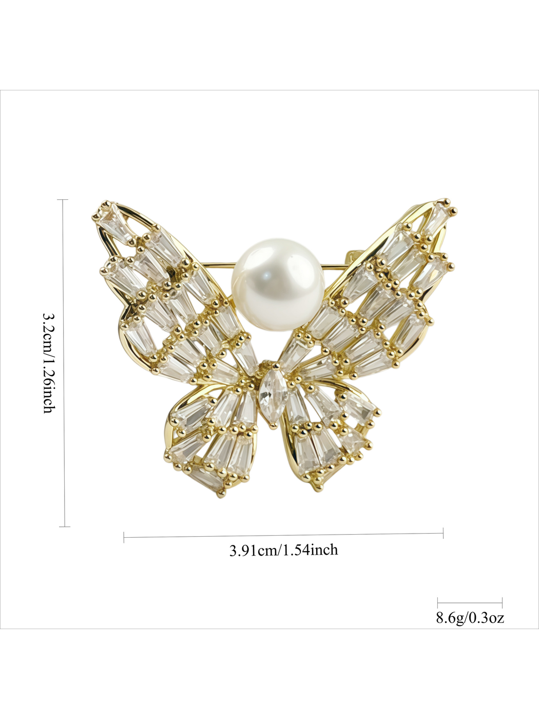 Brovia - Butterfly Detail Bow Shape Alloy Brooch