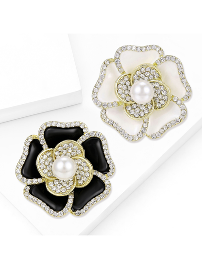 Brovia - Alloy Flower Brooch with Plated Finish