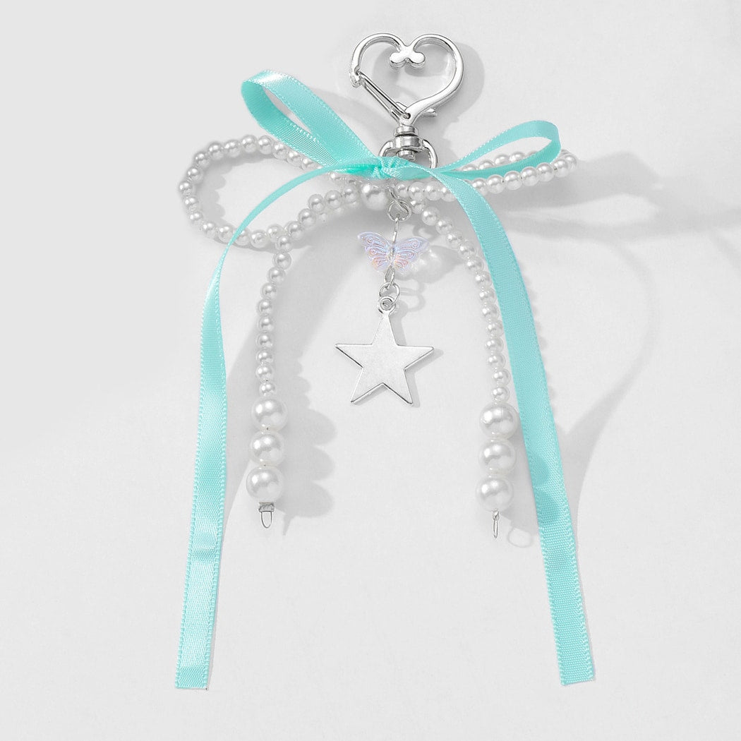 Keypus - Bow Ribbon Star Pendant Keychain
